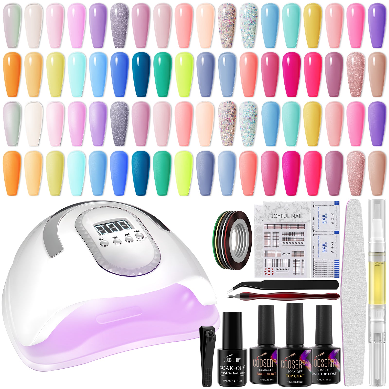 Mylee Black Convex Curing Lamp Kit with Gel Nail Polish Essentials Set -  FREE Delivery